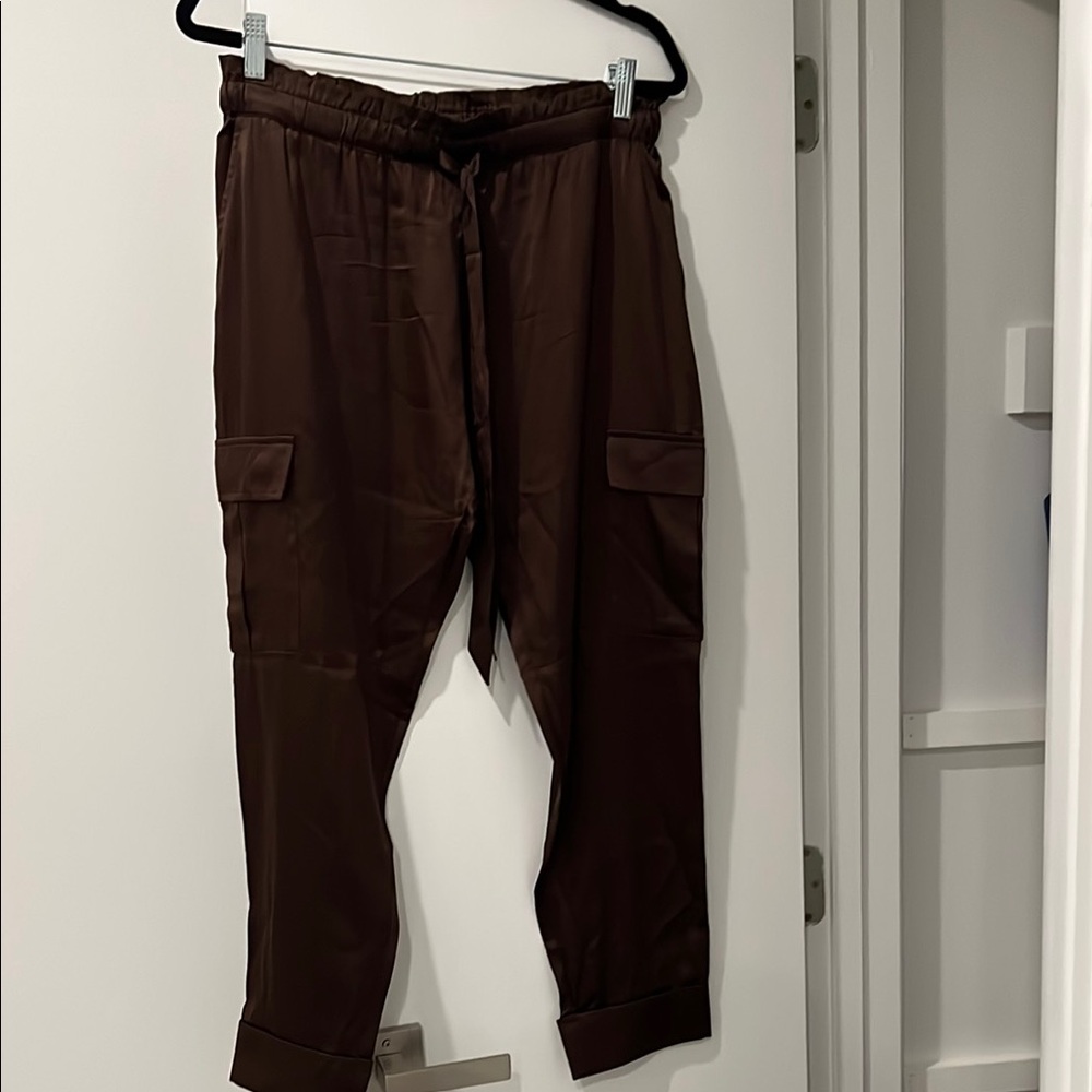 Cami NYC Carmen Silk Brown Cargo Pants